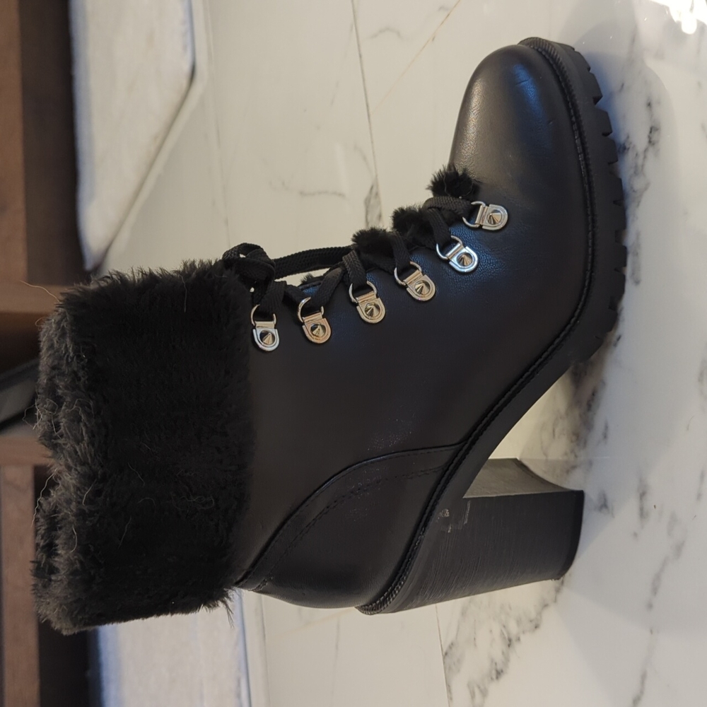 Faux fur ankle bootie winter boots